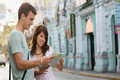 couple looking at map