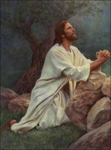 Jesus prays in Gethsemane